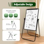 Double Sided Magnetic Whiteboard with Stand, 36"x24" Portable Flipchart Easel Stand Foldable Dry Erase Board, Height Adjustable 360° Rotating for Home Office, Classroom Teaching, Presentations - Image 5