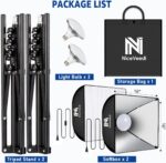 Softbox Lighting Kit, NiceVeedi 2-Pack 16'' x 16'' Softbox Photography Lighting Kit with 63” Tripod Stand & 5400K 450W Equivalent LED Bulb, Continuous Lighting for Photography/Video Record - Image 8