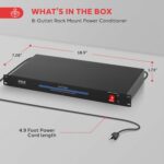 Pyle 1800W 8 Rack Mount Conditioner-15 Amp Surge Protector with Noise Suppression Rear Outlet for Multi Appliances-Triple Mode Protection-AC Power-for Home & Computer, Black (PCO800) - Image 8