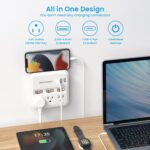 USB C Multi Plug Outlet Surge Protector with Individual Switch, USB Wall Charger Multiport, 3 AC Outlet Splitter, Wall Outlet Extender with USB C Power Strip,USB Outlet Plug Adapter for Home,Office - Image 3