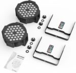 36LED RGB Stage Lights - 36W Corded DJ Par Lights Sound Activated Remote & DMX Control Uplights for Events Wedding Church DJ Party Club Music Dance Live Show Stage Lighting - 2Pack - Image 8
