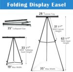 Falling in Art Aluminum Flip Chart Display Easel Stand with Adjustable Floor for Boardroom, Whiteboard, Paper Pads, Signage, 63 1/2'' High, Black - Image 3