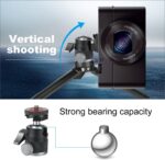 Mini Ball Head with 1/4" Hotshoe Mount Adapter 360 Degree Rotatable Aluminum Tripod Head for DSLR Cameras HTC Vive Tripods Monopods Camcorder Light Stand - Image 6