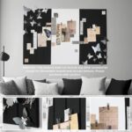 Babenest 12Pack Felt Bulletin Board, Large 47"x35" Double-Sided Available Cork Board Alternative, DIY Bulletin Pin Board with Removable Adhesive Tabs for Office School Home Wall (Black and White) - Image 3