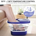 HOSPAN Collapsible Foot Spa Electric Rotary Massage, Foot Bath with Heat, Bubble, Remote, and 24 Motorized Shiatsu Massage Balls. Pedicure Foot Spa for Feet Stress Relief - FS02A - Image 5