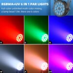 LED Stage Lights RGBWA+UV 6-in-1 Par Lights, HOLDLAMP 18X12W High Power Par Can Lighting with DMX Control Sound Activated Uplights for Events Halloween DJ Wedding Stage Party Church Live Show (1 Pack) - Image 3