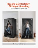 VEVOR Portable Vocal Booth, 6.56 ft Height, Pro-Grade Recording Studio with Travel Bag, Mobile Tablet Stand, Thickened Soundproofing, Sound Isolation Booth for Echo-Free Vocals, Podcasts, Voiceovers - Image 4