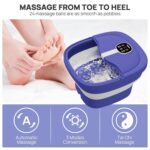 HOSPAN Collapsible Foot Spa Electric Rotary Massage, Foot Bath with Heat, Bubble, Remote, and 24 Motorized Shiatsu Massage Balls. Pedicure Foot Spa for Feet Stress Relief - FS02A - Image 4