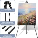 Easel Stand for Sign Picture Stands for Display, Photo Stand Floor Standing Tripod Black Easel with Support Rods, Welcome Board Stand for Wedding, Poster - Image 10