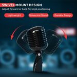 Pyle Classic Retro Dynamic Vocal Microphone - Old Vintage Style Unidirectional Cardioid Mic with XLR Cable - Universal Stand Compatible - Live Performance, In Studio Recording, Black - Image 5
