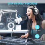 FIFINE Dynamic Microphone with Boom Arm, Studio Vocal XLR Microphone, Podcast USB Mic Kit for PC with Mute Button, Volume Knob, Headphone Jack, for Streaming Recording-AmpliTank K688CT White - Image 7
