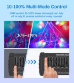 Moving Head DJ Lights, 150W RGBW 4-in-1 LED 6 Arms Disco Stage Light with Mixed Lighting Effects, DMX-512 & Sound Activated & Remote Control, Laser Party Lights for Bar, Wedding, Club and Live House - Image 7