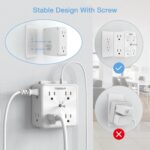Surge Protector 8 Outlet Extender, TESSAN Multi Outlet Splitter with 3 USB Wall Charger (1 USB C Port), 3-Sided Multiple Plug Power Strip 1700J, Charging Station for Home Office Dorm Room - Image 8