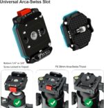 Camera Quick Release Plate,Auto-Lock 38mm Quick Release System, Base and Plate with 1/4" and 3/8" Screw Thread for Tripod, Monopod, Stabilizer, Slider Etc Quick Switching，SY38 V3801 - Image 4