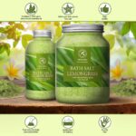 Bath Salts w/Natural Essential Lemongrass Oil 21.16 oz - Sea Salt Bath for Good Sleep - Bathing - Body Care - Wellness - Beauty - Relaxation - Aromatherapy - Spa - Bath Supplement - Image 10