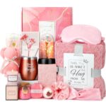 Birthday and Get Well Gifts for Women - Relaxing Spa Care Package With Luxury Flannel Blanket, Light-Up Rose Flower - Unique Self Care Gift Basket for Mom, Wife, Friends - Image 2