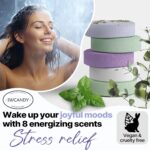 Shower Steamers Aromatherapy Birthday Gifts for Women - SWCANDY 8 Pcs Stocking Stuffers White Elephant Gifts for Adults Mom Men Teen Self Care with Natural Essential Oils Relaxation Home SPA Christmas - Image 4