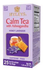 Hyleys Calm Tea with Ashwagandha - Lavender & Honey Flavor - Caffeine-Free, Herbal Tea - 25 Tea Bags - Sleepy Chamomile Bedtime Blend: Natural Herbal Tea for Deep Relaxation & Restful Sleep - Image 2
