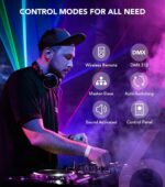 DJ Light with Stand, Pro 6 in 1 DMX & Sound Activated Laser Show Machine with Disco Ball Lights, RGBW & UV Strobe Party Lights with Dj Light Stand for Home Party Gig Bar Stage Lighting - Image 6
