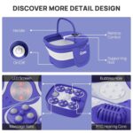 HOSPAN Collapsible Foot Spa Electric Rotary Massage, Foot Bath with Heat, Bubble, Remote, and 24 Motorized Shiatsu Massage Balls. Pedicure Foot Spa for Feet Stress Relief - FS02A - Image 6