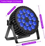 Par Lights 18LED Stage Lights 180W RGBUV 4in1 Uplights Stage Lighting Effect by DMX and Sound Control Stage Lighting for Party Bar Disco DJ Live Show Wedding Church Halloween (2 Packs) - Image 8