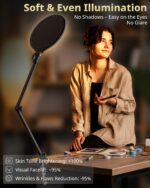 UBeesize 10" Key Light for Streaming, Desk Ring Light with Adjustable Arm, Zoom Lighting for Home Office, Gaming, Podcast, Video Calls, and Recording - Image 3