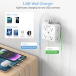 Surge Protector 8 Outlet Extender, TESSAN Multi Outlet Splitter with 3 USB Wall Charger (1 USB C Port), 3-Sided Multiple Plug Power Strip 1700J, Charging Station for Home Office Dorm Room - Image 5
