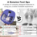 HOSPAN Collapsible Foot Spa Electric Rotary Massage, Foot Bath with Heat, Bubble, Remote, and 24 Motorized Shiatsu Massage Balls. Pedicure Foot Spa for Feet Stress Relief - FS02A - Image 3