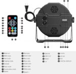 36LED RGB Stage Lights - 36W Corded DJ Par Lights Sound Activated Remote & DMX Control Uplights for Events Wedding Church DJ Party Club Music Dance Live Show Stage Lighting - 2Pack - Image 6