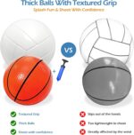 Jasonwell Pool Toys Games Set - 3 in 1 Pool Volleyball Net Basketball Hoop Ring Toss Game Inflatable Floats Water Floating Volleyball Swimming Pools Party Game Accessories Toy Gift Kids Teens Adults - Image 6