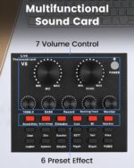 Podcast Equipment Bundle, V8 Audio Interface with Cardioid Designer BM800 Mic, Studio Condenser Microphone Perfect for Podcasting, Recording, Singing, Streaming and Gaming - Image 4
