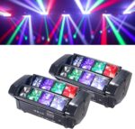 LED Mini Spider Moving Head Light 8x5W Beam Stage Lights RGBW Sound Activated DMX-512 Control for DJ Party Bar Disco Show Wedding Event Stage Lighting - Image 2
