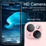 JETech Camera Lens Protector for iPhone 15 6.1-Inch and iPhone 15 Plus 6.7-Inch, 9H Tempered Glass, Anti-Scratch, Case Friendly, Does Not Affect Night Shots, HD Clear, 3-Pack - Image 6