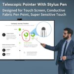 [for Touch Screen] Presentation Clicker with Telescopic Pointer Stick Stylus Pen & Laser Pointer for Touch Screen Smart Board Promethean Board Pen Smartboard Clicker Remote Classroom/Office USB-A - Image 3