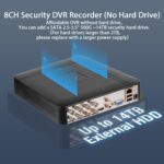 1080P 8CH Surveillance DVR Recorder H.265+ Standalone 4-in-1 CCTV Digital Video Recorder DVR for Security Camera Home Surveillance System, Mobile APP & PC Remote (No Hard Drive) - Image 4