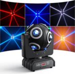 150W Moving Head Light 8 LEDs RGBW 360°Rotation DJ Light DMX 512 14CH with Sound Activated Moving Head Beam Stage Lights for Disco Wedding Parties Live Show Bar - Image 2