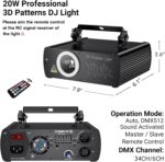 DJ Laser Party Lights, 3D Animation RGB Laser Stage Lighting, DMX512 Music Sound Activated Disco Projector Lights, Remote Control Beam Effect Scan Light for Bar Wedding Nightclub Live Show - Image 4