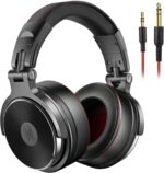 OneOdio Hi-Res Over Ear Headphones for Studio Monitoring and Mixing, Sound Isolation, Protein Leather Earcups, 50mm Driver Unit, Wired Headphones for AMP Guitar Keyboard (Pro-50 Black) - Image 2