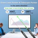 [for Touch Screen] Presentation Clicker with Telescopic Pointer Stick Stylus Pen & Laser Pointer for Touch Screen Smart Board Promethean Board Pen Smartboard Clicker Remote Classroom/Office USB-A - Image 4