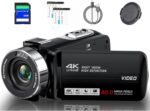 Camcorder Video Camera 4K Ultra 80MP Vlogging Camera for YouTube 18X Digital Zoom Camcorder Recorder 3.0" IPS HD Screen IR Night Vision with 32GB SD Card, Lens Cap, 2 Batteries - Image 2