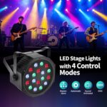 Stage Lights with Sound Activated & DMX Control, 8 Pack 18x3 W LED Par Lights, Versatile DJ Light for Stage Uplighting, Wedding, Party Events, Clubs,Music Shows & Holiday Decorations - Image 6