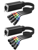 CERRXIAN 4 Channel Multi Snake 3Pin XLR to Ethercon-Compatible RJ45 Cat5/Cat6 Ethernet Breakout for ​Live Stage Audio, Sound, Lighting, Audio Recording Studio (1 Pair: Male&Female) - 2.6FT - Image 2