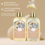 Home Spa Gift Basket, Bath Spa Kit for Women, with Body Lotion, Shower Gel, Bubble Bath, Body Scrub, Bath Salt, Bath Bomb, Bath Gift Set for Mother, Wife Her, with Magnolia and Jasmine Scent - Image 4