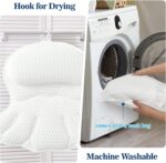 Bath Pillow Bathtub Pillow, Luxury Bath Pillows for Tub Neck and Back Support, Bath Tub Pillow Headrest with Soft 4D Mesh Fabric and Non-Slip Suction Cups, Relaxing Bath Accessories Spa Gifts - Image 7