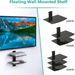 WALI Floating Entertainment Center Shelves, Holds Up to 17.6lbs, TV Shelf with Strengthened Tempered Glasses for DVD Players, Cable Boxes, Games Consoles, TV Accessories (CS202B), 2 Shelf, Black - Image 8