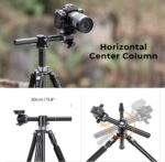 K&F Concept 67 inch Camera Tripod Horizontal Aluminum Tripods Portable Monopod with 32mm Ball Head 12KG Load Capacity Quick Release Plate, for Travel and Work T255A4+BH-32L(Gray) - Image 4