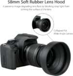EEEKit 58mm Tulip Flower Lens Hood with UV Filter Lens for Canon EOS 77D 80D 90D Rebel T8i T7 T7i T6i XTi SL2 DSLR Camera - Image 5