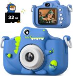 Upgrade Dinosaur Kids Camera, Christmas Birthday Gifts for Girls Boys 3-12, 1080P HD Selfie Digital Video Camera for Toddlers, Cute Portable Little Girls Boys Gifts Toys for 3 4 5 6 7 8 9 Years Old - Image 2