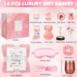 Birthday and Get Well Gifts for Women - Relaxing Spa Care Package With Luxury Flannel Blanket, Light-Up Rose Flower - Unique Self Care Gift Basket for Mom, Wife, Friends - Image 3
