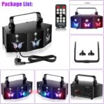 U`King Party Lights DJ Disco Light,9 Lens Stage Lighting Support DMX512 and Sound Activated with Remote Control Laser Lights for Parties Birthday Wedding Karaoke Bar KTV Club Stage Live Show(2 PCS) - Image 9